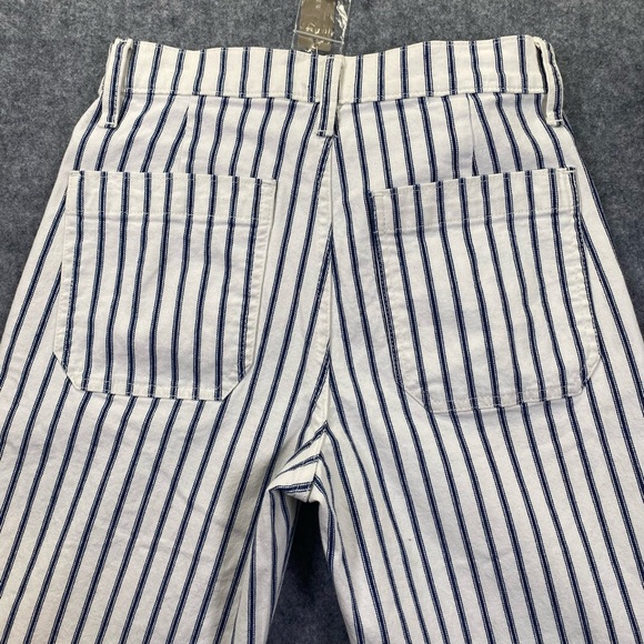 NWT J. Crew Women's Slim Wide-Leg Jeans Size 25 AJ529 Blue White Stripe, NWT - Picture 5 of 15
